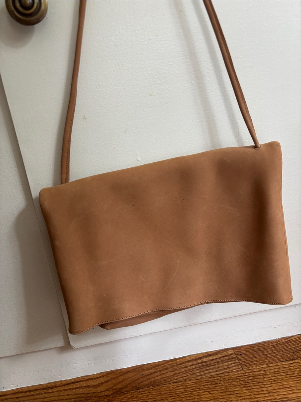 Nisolo Minimalist Tan Leather Crossbody Bag
